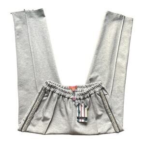 NWT Vilagallo Pants Womens Size 14 Gray Pearls Gray Sweat 26564 Portugal